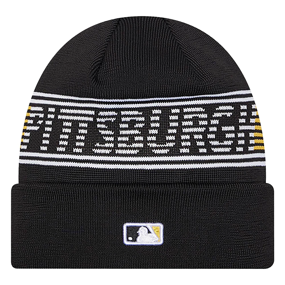 Men's New Era  Black Pittsburgh Pirates Authentic Collection Cuffed Knit Hat