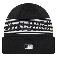 Men's New Era  Black Pittsburgh Pirates Authentic Collection Cuffed Knit Hat