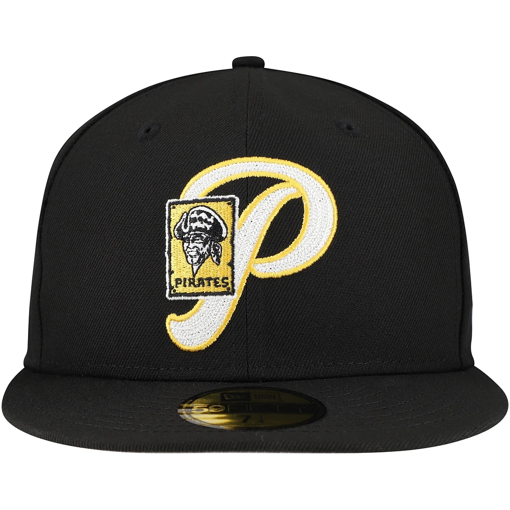 Casquette ajustée 59FIFTY Duo Logo 2.0 des Pirates de Pittsburgh New Era pour homme, noire