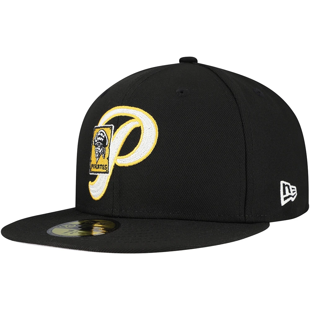 Casquette ajustée 59FIFTY Duo Logo 2.0 des Pirates de Pittsburgh New Era pour homme, noire