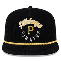 Men's New Era  Black Pittsburgh Pirates Full Circle Corduroy Golfer Adjustable Hat