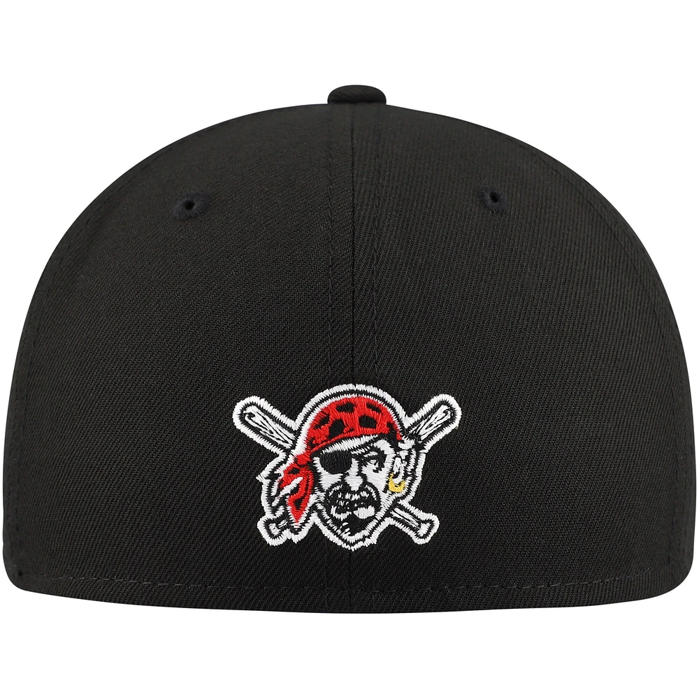 Men's New Era Black Pittsburgh Pirates Shadow Logo 59FIFTY Fitted Hat