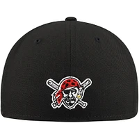 Men's New Era Black Pittsburgh Pirates Shadow Logo 59FIFTY Fitted Hat