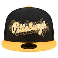 Casquette ajustée 59FIFTY Shadow Stitch des Pirates de Pittsburgh New Era pour homme