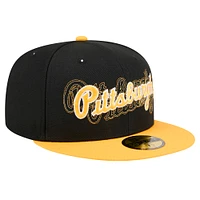 Casquette ajustée 59FIFTY Shadow Stitch des Pirates de Pittsburgh New Era pour homme