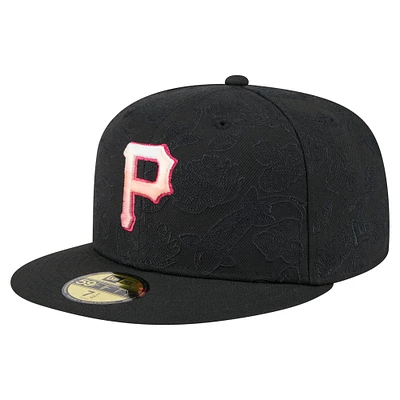 Casquette ajustée noire New Era 59FIFTY des Pirates de Pittsburgh pour homme
