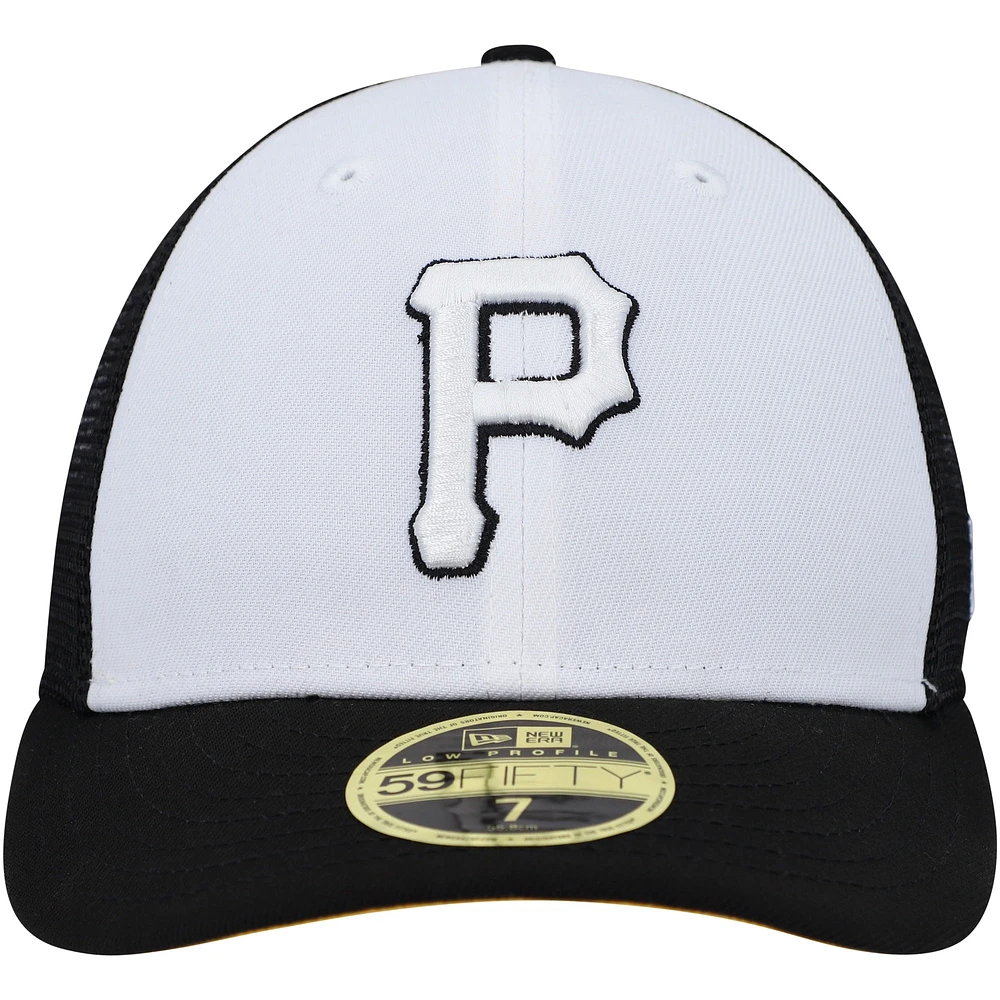 Men's New Era White/Black Pittsburgh Pirates 2023 On-Field Batting Practice Low Profile 59FIFTY Fitted Hat