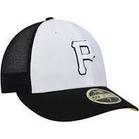Men's New Era White/Black Pittsburgh Pirates 2023 On-Field Batting Practice Low Profile 59FIFTY Fitted Hat