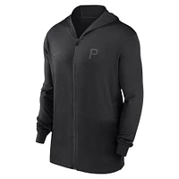 Men's Nike Black Pittsburgh Pirates Authentic Collection Travel Performance Lightweight Full-Zip Hoodie