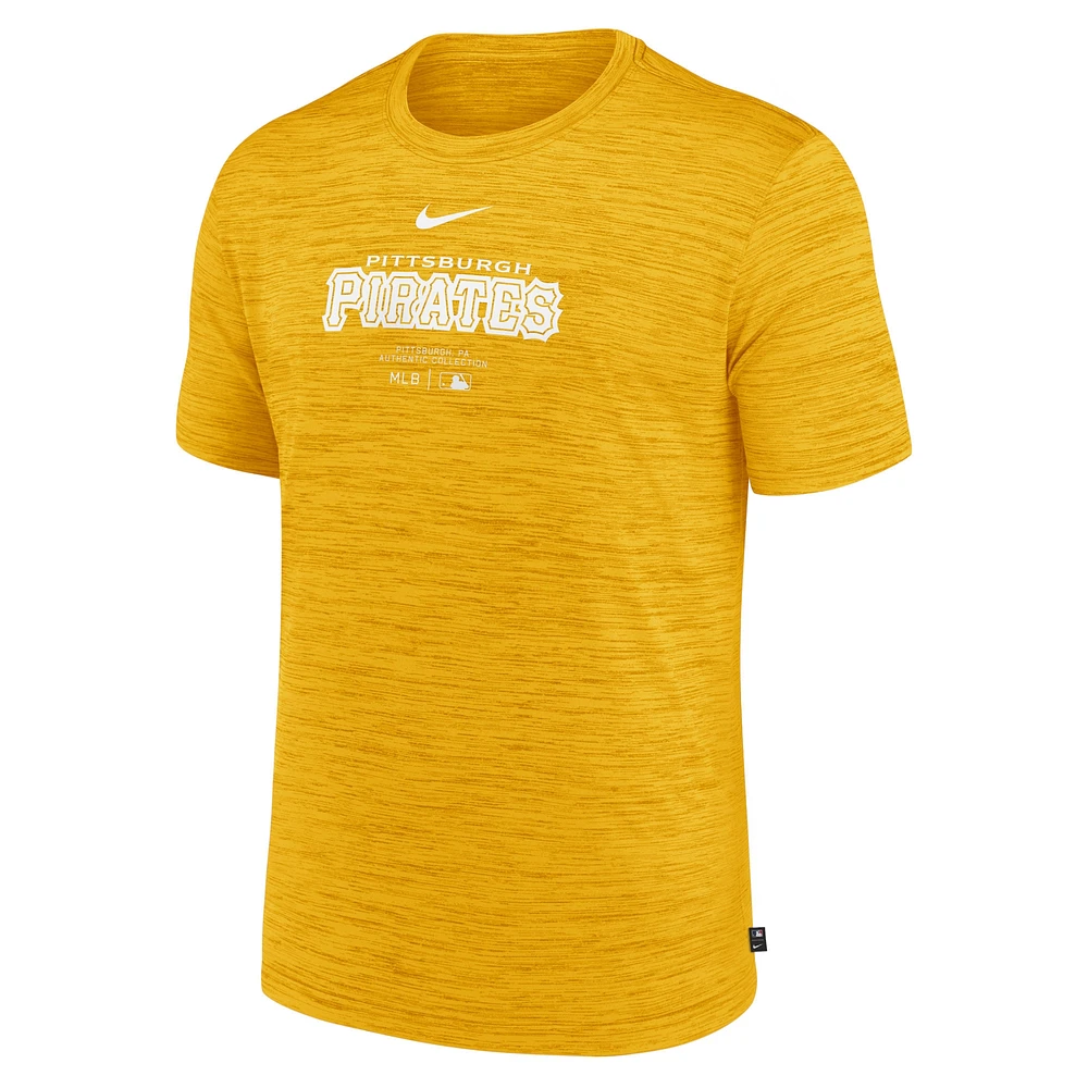 Men's Nike  Gold Pittsburgh Pirates Authentic Collection Velocity Performance T-Shirt