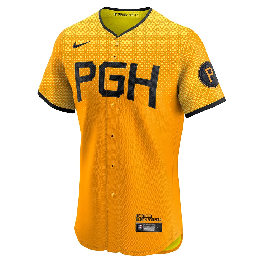 Maillot Nike Gold Pittsburgh Pirates City Connect Elite pour homme
