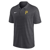 Polo de performance à rayures Victory Nike Heather Charcoal Pittsburgh Pirates Authentic Collection pour homme