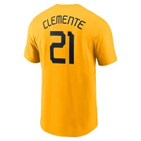 Men's Nike Roberto Clemente Gold Pittsburgh Pirates City Connect Fuse Name & Number T-Shirt