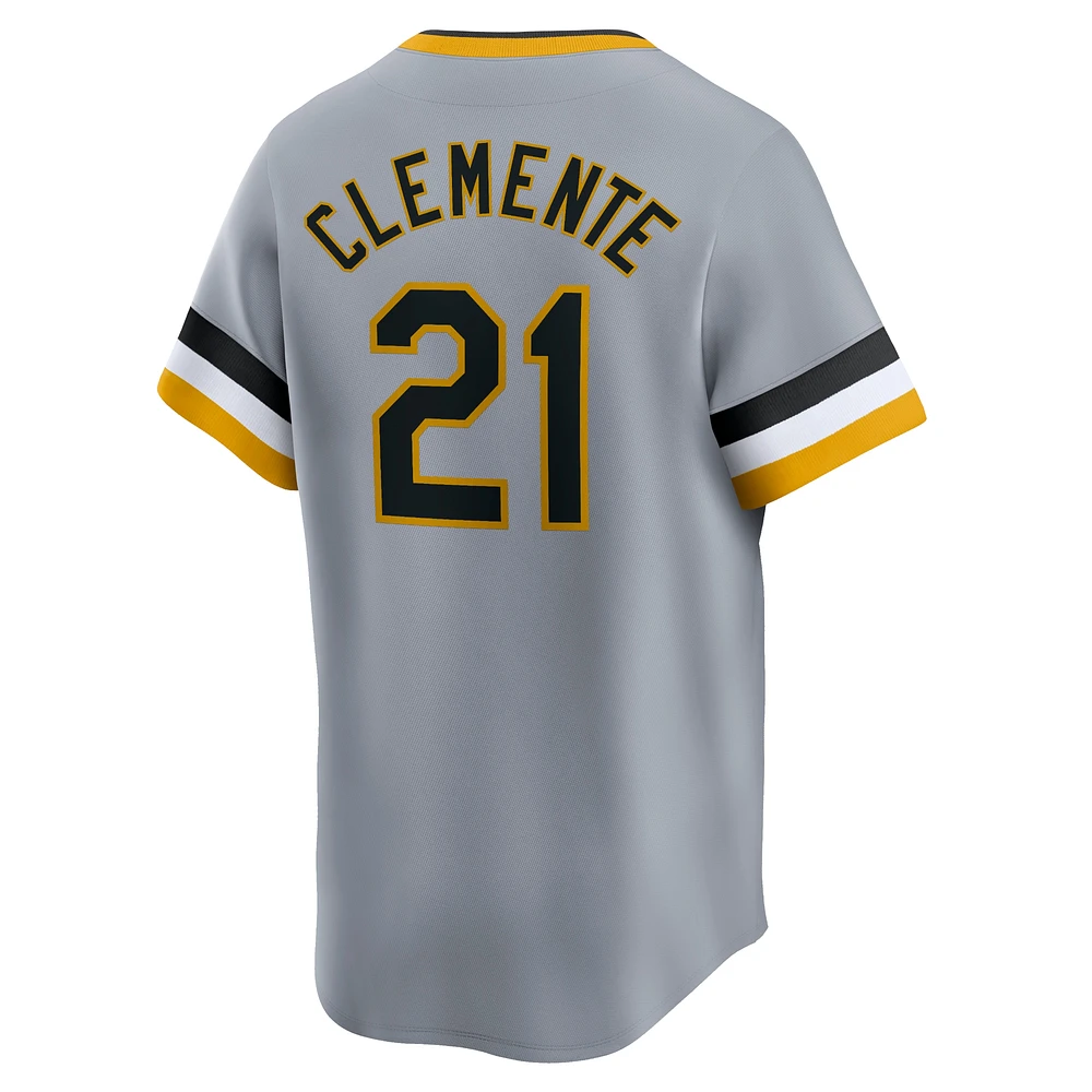 Men's Nike Roberto Clemente Gray Pittsburgh Pirates Throwback Cooperstown Collection Limited Jersey