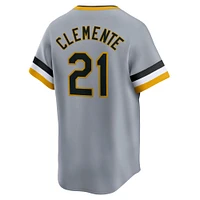 Men's Nike Roberto Clemente Gray Pittsburgh Pirates Throwback Cooperstown Collection Limited Jersey