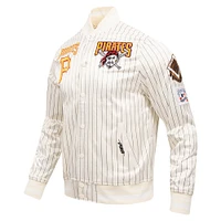 Men's Pro Standard Cream Pittsburgh Pirates Cooperstown Collection Pinstripe Retro Classic Satin Full-Snap Jacket