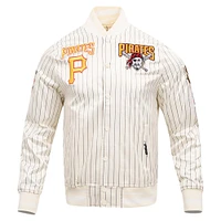 Men's Pro Standard Cream Pittsburgh Pirates Cooperstown Collection Pinstripe Retro Classic Satin Full-Snap Jacket