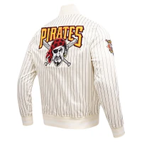 Men's Pro Standard Cream Pittsburgh Pirates Cooperstown Collection Pinstripe Retro Classic Satin Full-Snap Jacket