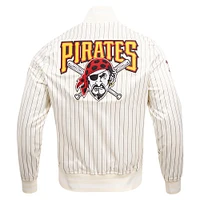 Men's Pro Standard Cream Pittsburgh Pirates Cooperstown Collection Pinstripe Retro Classic Satin Full-Snap Jacket