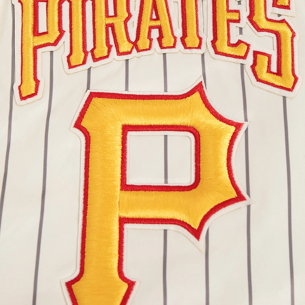Men's Pro Standard Cream Pittsburgh Pirates Cooperstown Collection Pinstripe Retro Classic Satin Full-Snap Jacket