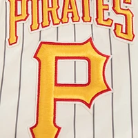 Men's Pro Standard Cream Pittsburgh Pirates Cooperstown Collection Pinstripe Retro Classic Satin Full-Snap Jacket