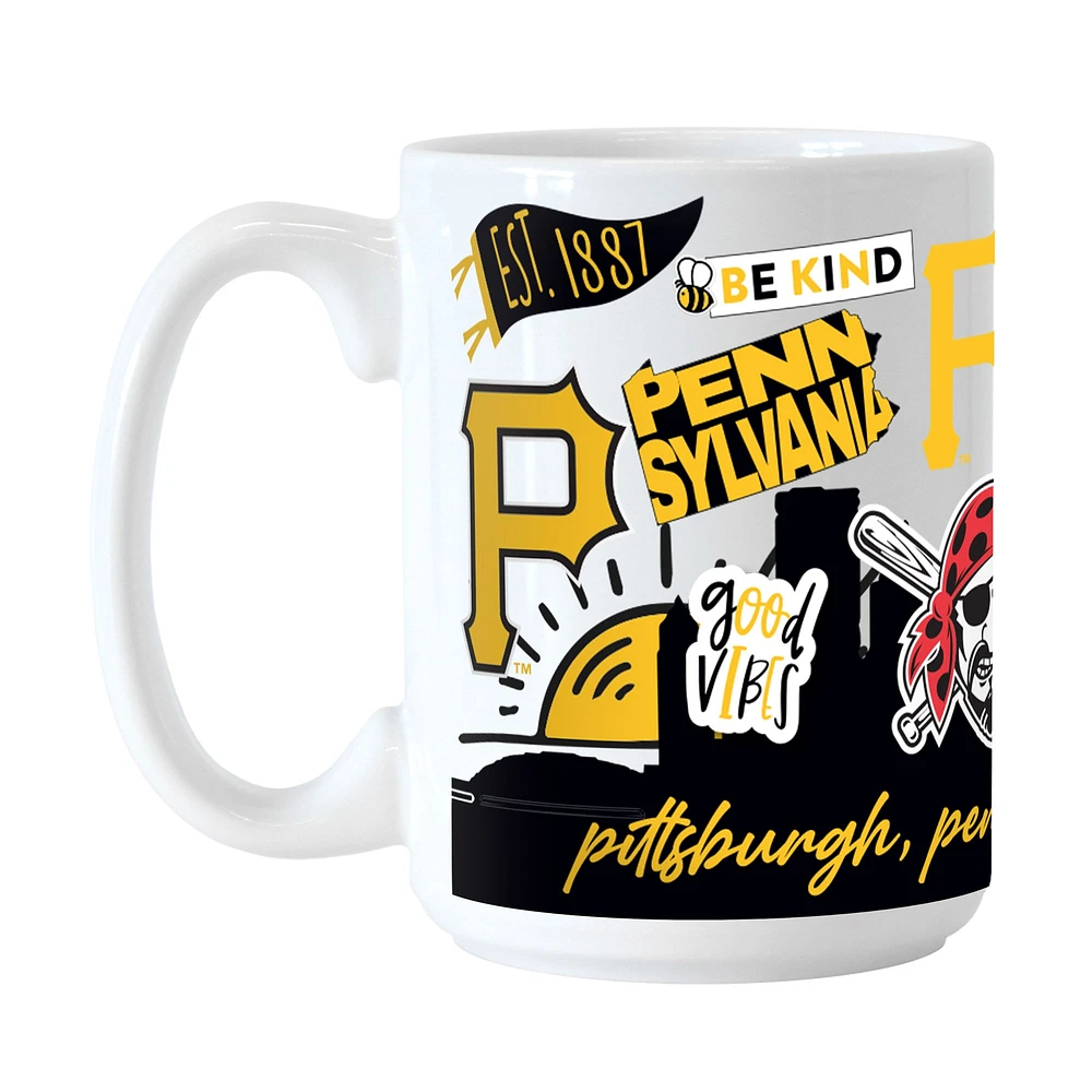 Pirates de Pittsburgh 15 oz. Tasse en céramique indigène