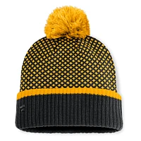 Women's Fanatics Black Pittsburgh Pirates Fundamental Jacquard Cuffed Knit Hat with Pom