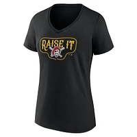 Women's Fanatics  Black Pittsburgh Pirates Raise It V-Neck T-Shirt