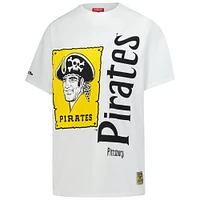 Women's Mitchell & Ness White Pittsburgh Pirates Cooperstown Collection Boyfriend T-Shirt