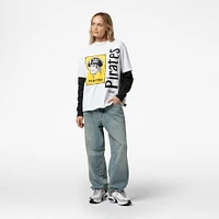 Women's Mitchell & Ness White Pittsburgh Pirates Cooperstown Collection Boyfriend T-Shirt