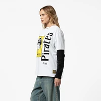 Women's Mitchell & Ness White Pittsburgh Pirates Cooperstown Collection Boyfriend T-Shirt