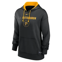 Women's Nike Black Pittsburgh Pirates Authentic Collection City Connect Performance Pullover Hoodie