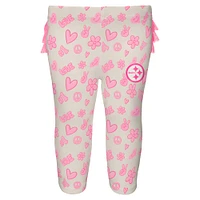 Girls Newborn & Infant White Pittsburgh Steelers All The Love 2 Piece Bodysuit and Pants Set