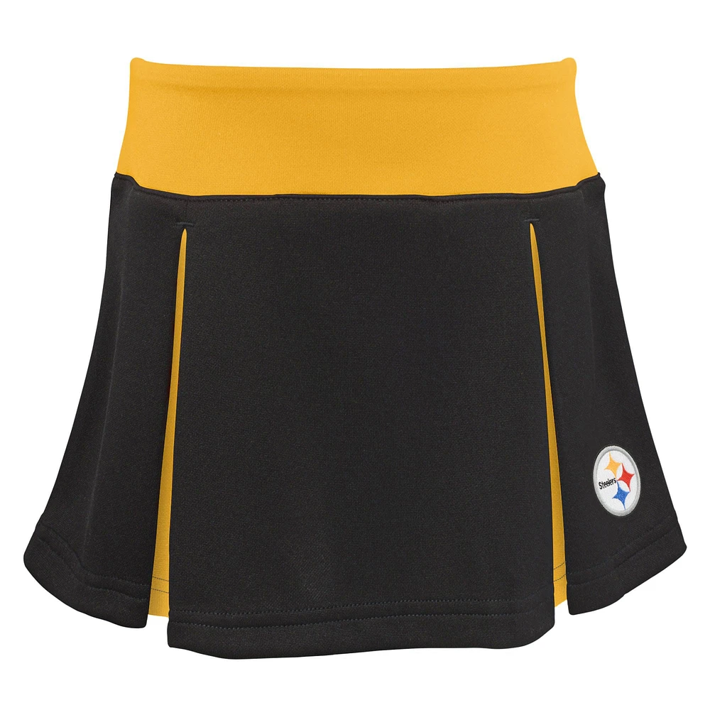 Girls Youth Black Pittsburgh Steelers Spirit Two-Piece Cheerleader Set