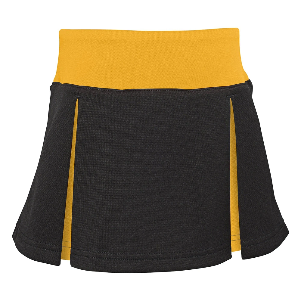 Girls Youth Black Pittsburgh Steelers Spirit Two-Piece Cheerleader Set