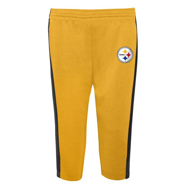 Little Kicker des Steelers de Pittsburgh pour bébé noir/or - Ensemble body et pantalon à manches longues