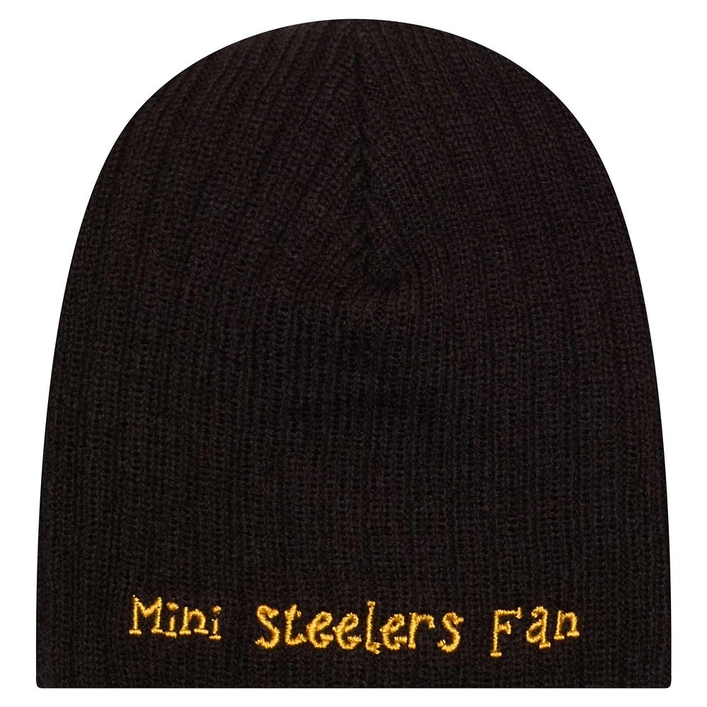 Infant New Era Black Pittsburgh Steelers Mini Knit Hat