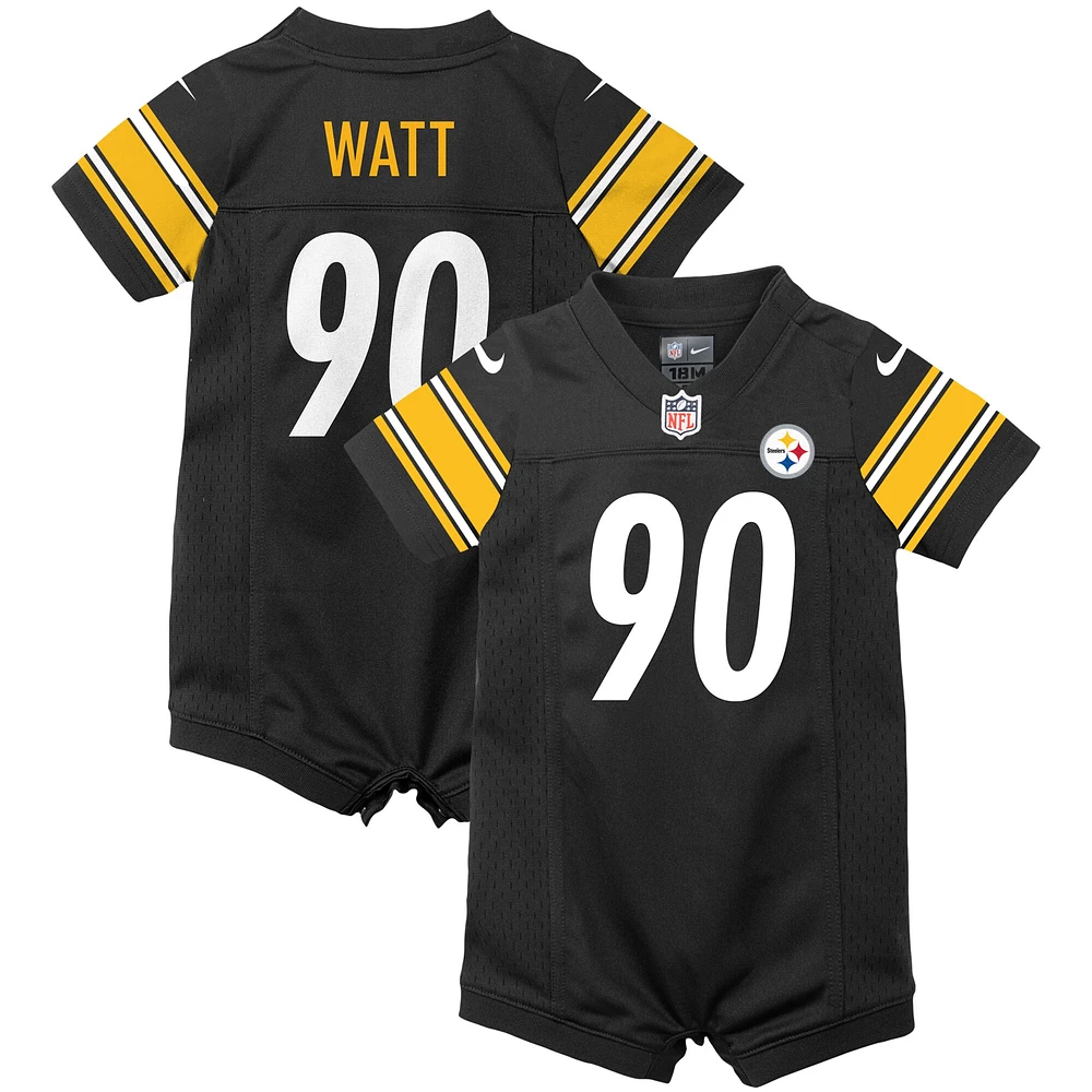 Nike T.J. pour bébé Watt Black Pittsburgh Steelers Game Barboteuse en jersey