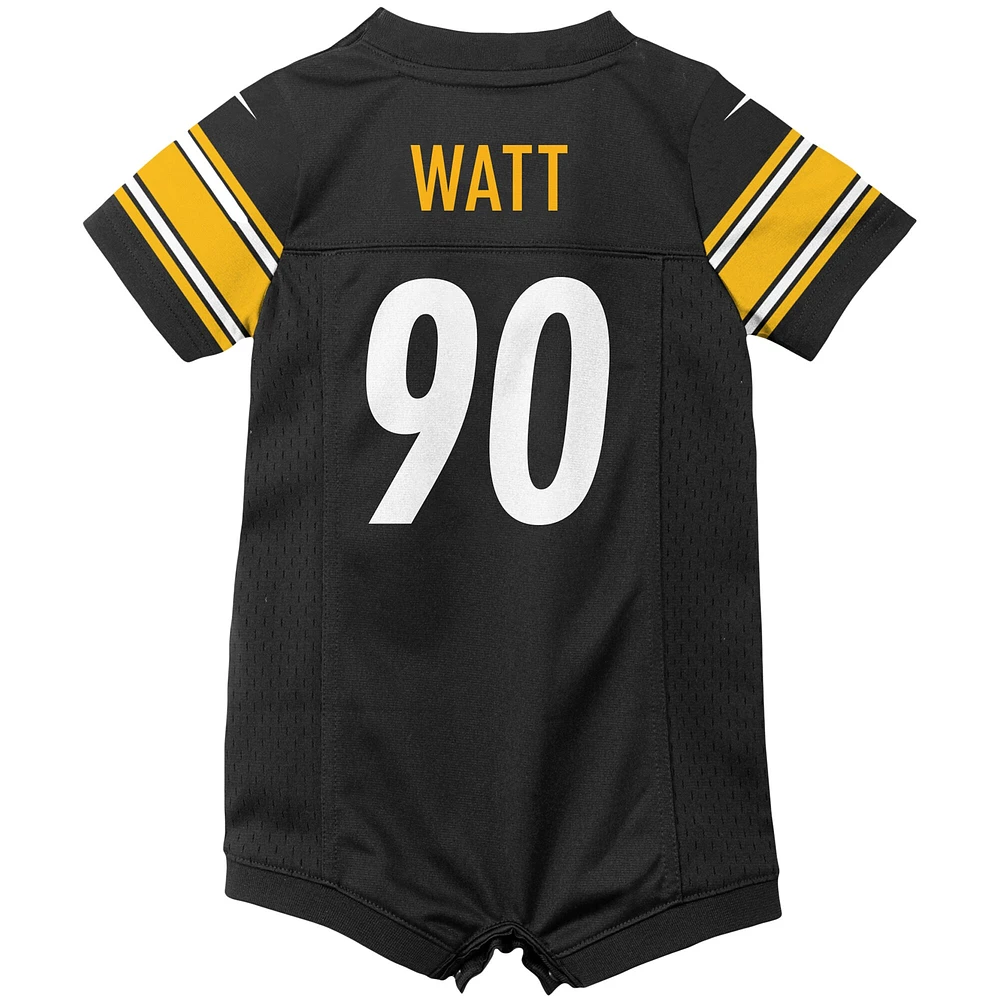 Nike T.J. pour bébé Watt Black Pittsburgh Steelers Game Barboteuse en jersey