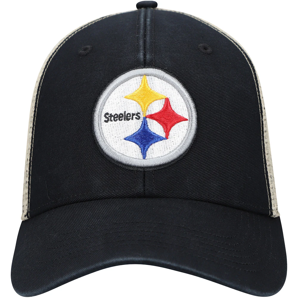 Men's '47 Black Pittsburgh Steelers Flagship MVP Snapback Hat