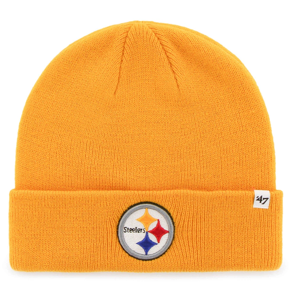 Bonnet en tricot basique à revers pour homme '47 Gold Pittsburgh Steelers