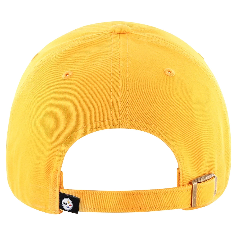 Men's '47 Gold Pittsburgh Steelers Secondary Clean Up Adjustable Hat