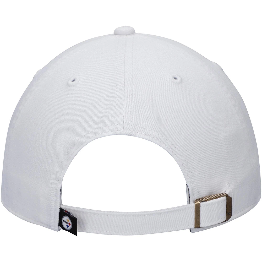 Casquette réglable Clean Up Pittsburgh Steelers '47 pour homme, blanc