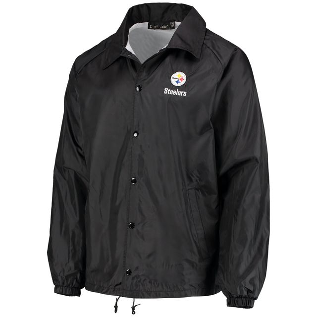 Veste coupe-vent raglan classique pour homme Pittsburgh Steelers Coaches noire