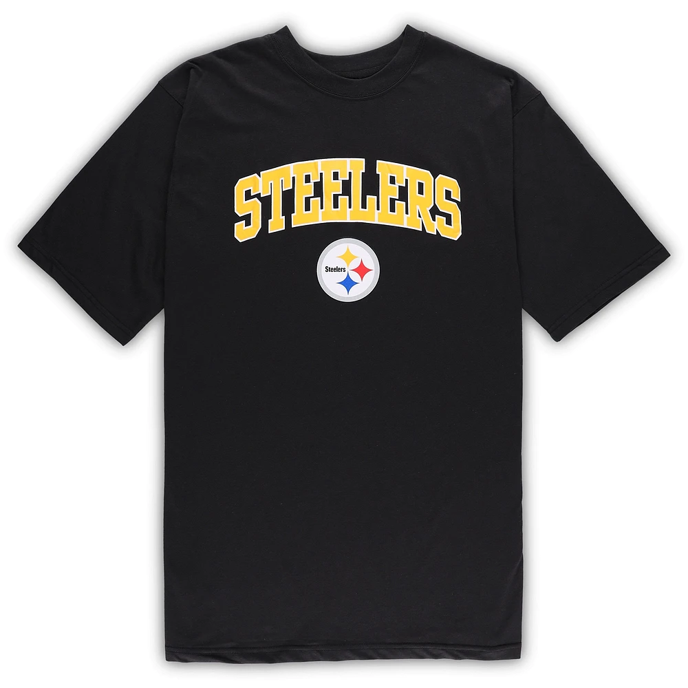 Men's Concepts Sport Black/Heather Gray Pittsburgh Steelers Big & Tall T-Shirt Pants Sleep Set