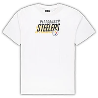 Men's Concepts Sport White/Charcoal Pittsburgh Steelers Big & Tall T-Shirt and Shorts Set