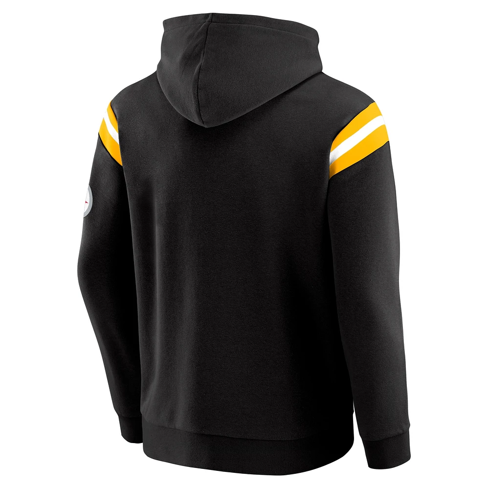 Men's Darius Rucker Collection by Fanatics Black Pittsburgh Steelers Football Washed Pullover Hoodie