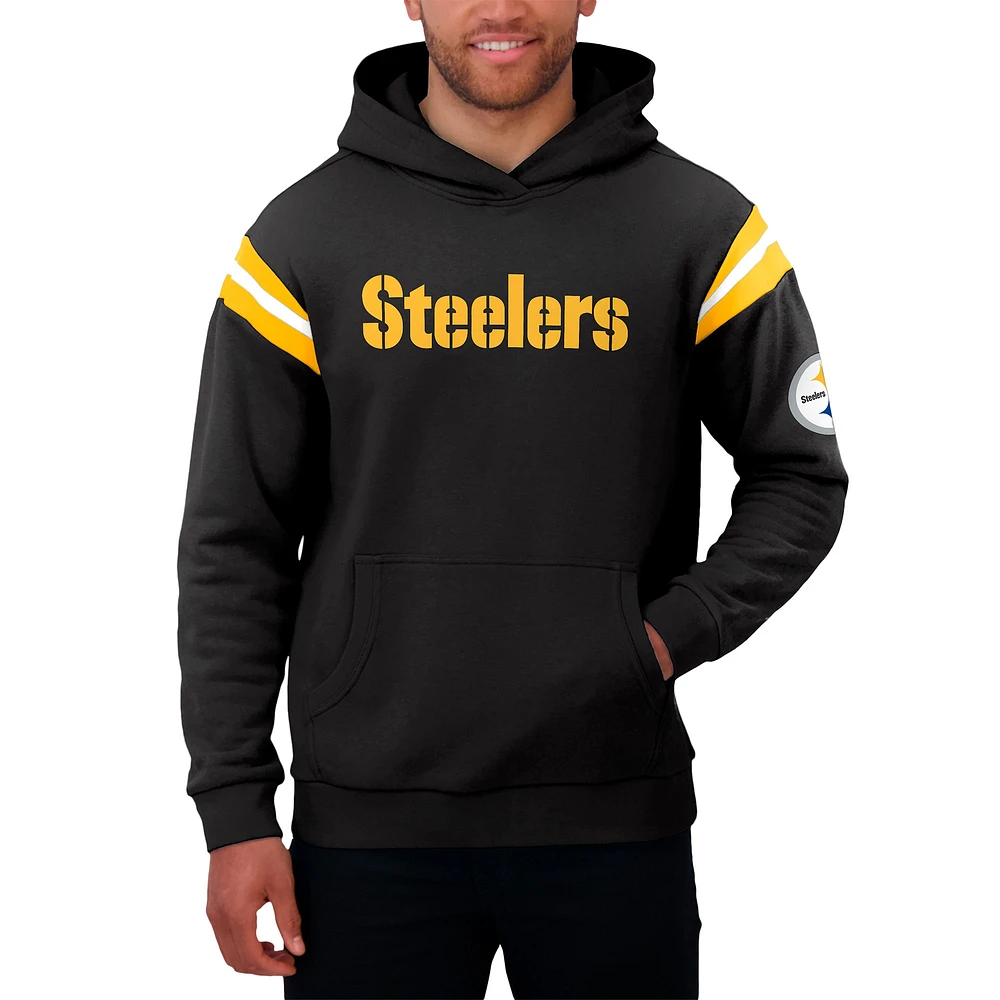 Men's Darius Rucker Collection by Fanatics Black Pittsburgh Steelers Football Washed Pullover Hoodie