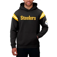 Men's Darius Rucker Collection by Fanatics Black Pittsburgh Steelers Football Washed Pullover Hoodie