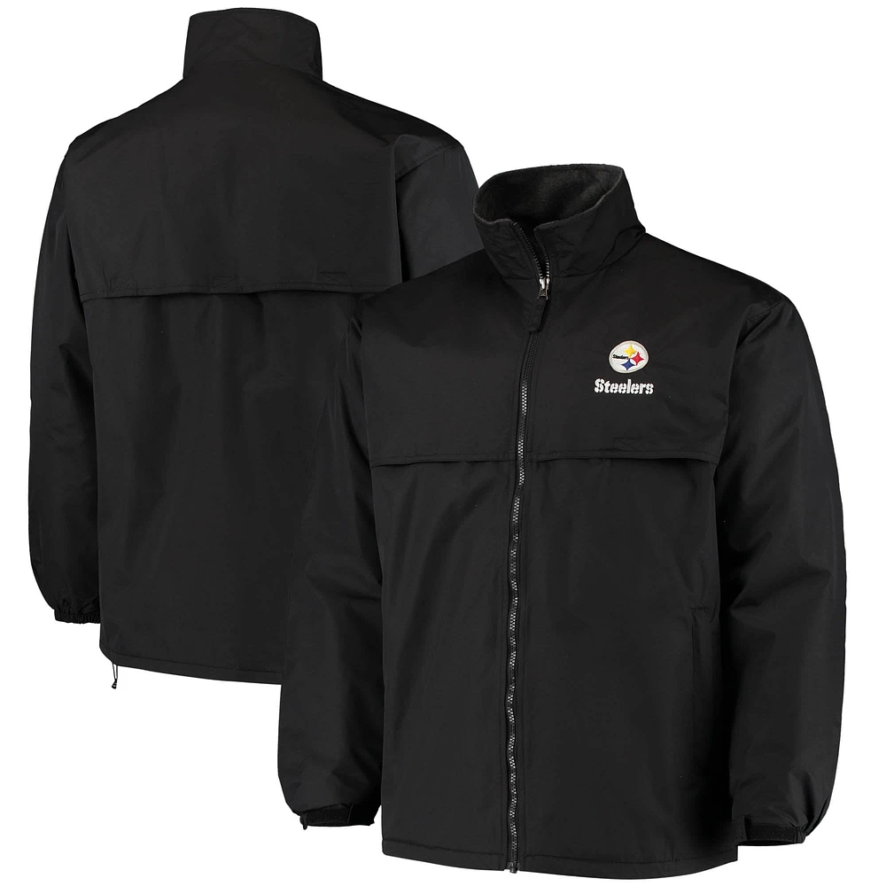 Veste en molleton entièrement zippée Dunbrooke Pittsburgh Steelers Triumph pour hommes, noire